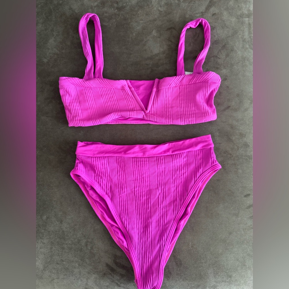 L*Space Pink Ribbed Bikini Set - Picture 5 of 8